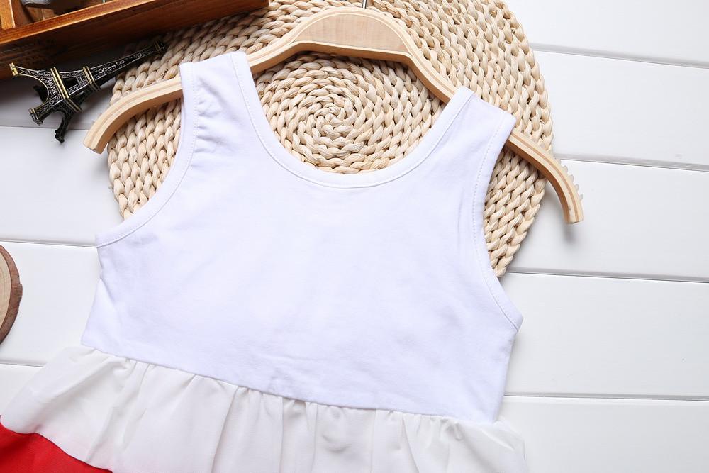 Baby Girl Clothes for Kids with Cute Purple Stripe and Round Neck Sleeveless Chiffon Dresses For Girls