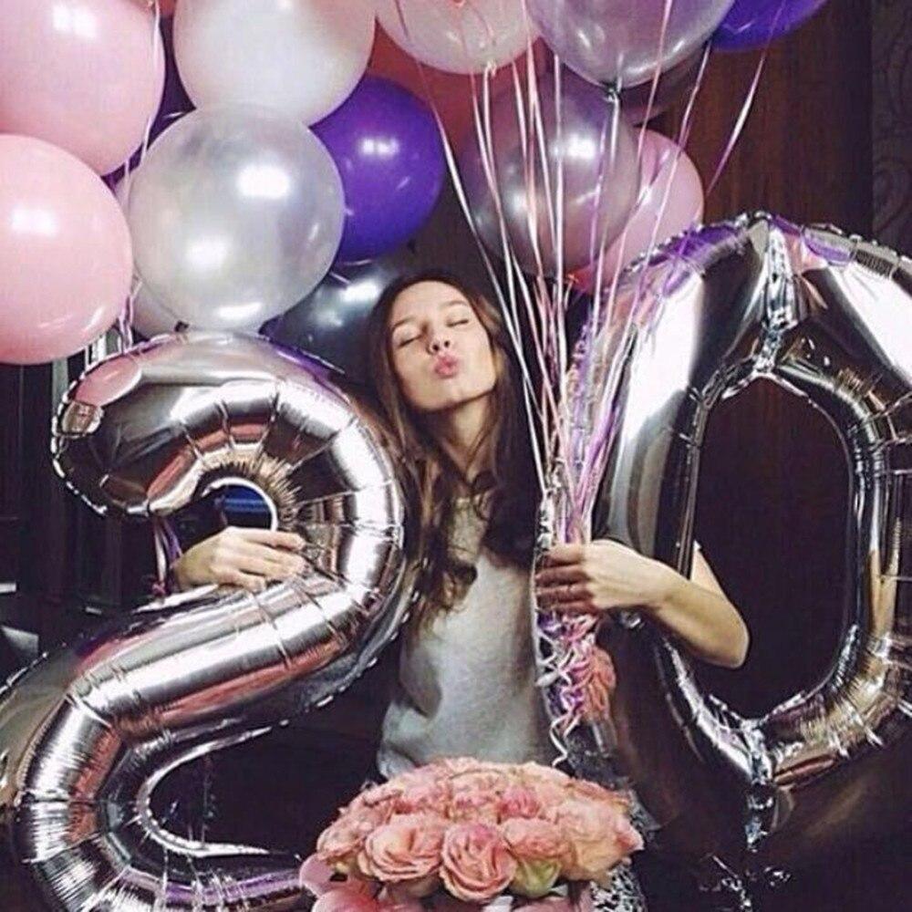 NEW Big Modern 32inch Luxury Number Foil Helium Balloons For Birthday Party and Celebrations Modern Decoration