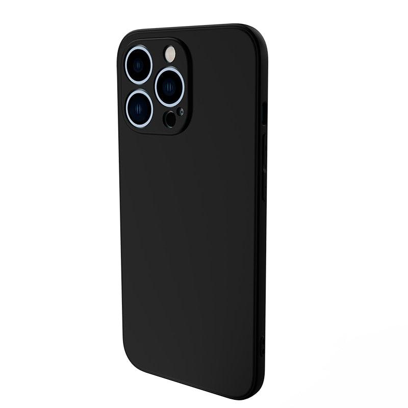 Black Case For Iphone 5 5s SE 2020 6 6s 7 8plus x 10 XR XS 11 12 13 Mini Pro MAX Silicon Cover Car Design Matte Black Silicone Back Cover For iPhone
