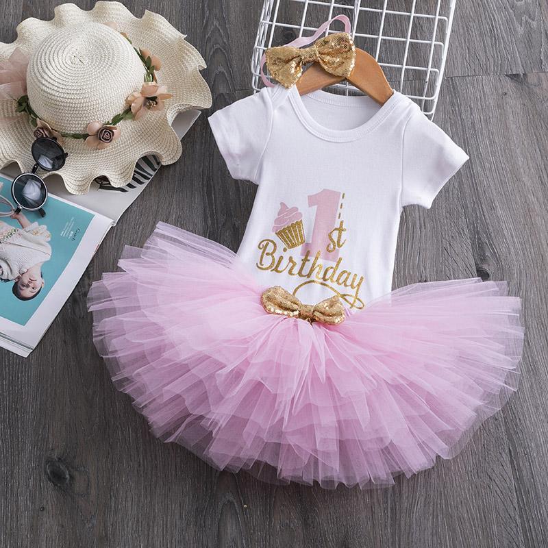 New 1st Birthday Tutu Baby Infant Christening Cake Dresses for Party Kids 1 Year Baby Girl For Birthday Party