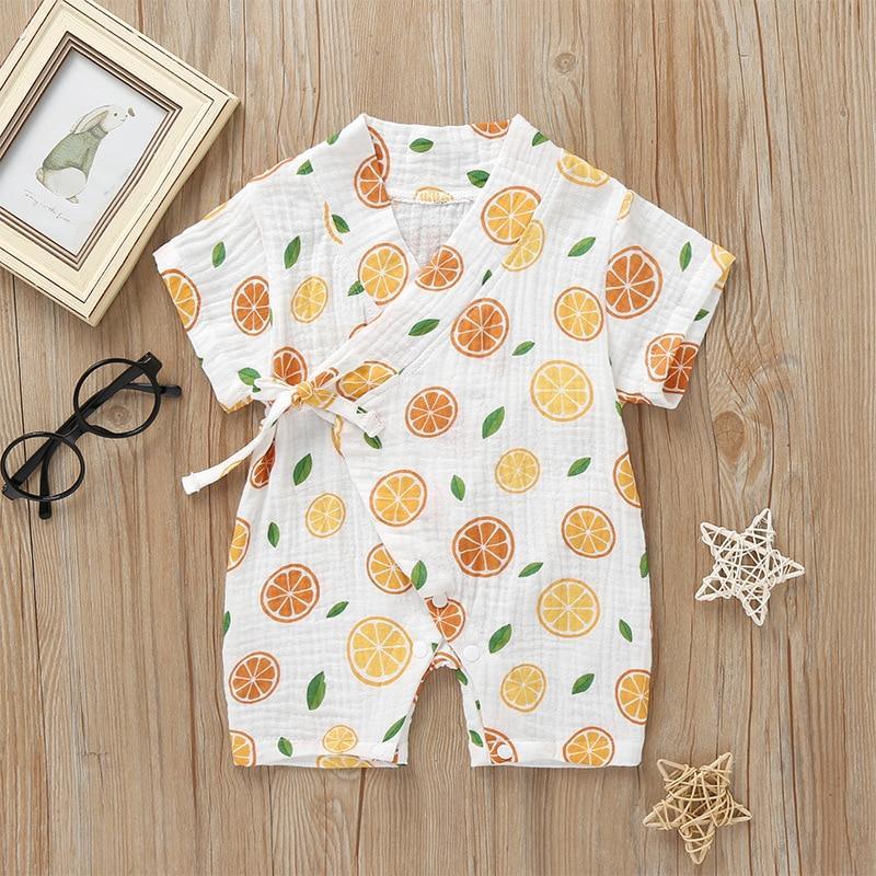 Summer Baby Girl/Boys Clothing Short-sleeved Rompers Jumpsuit Floral Print Cute Soft Newborn Infant Baby Playwear For Girls and Boys Kids