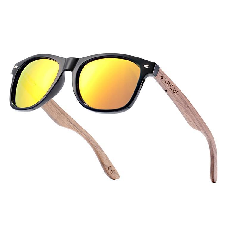 High Quality Bamboo Handmade Walnut Sunglasses For Men and Women with Anti-Reflect Mirror Sunglasses With UV400 Protection