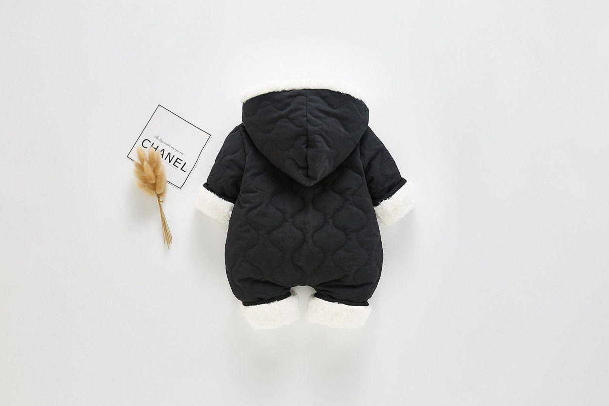 Modern Elegant Winter Children's baby Plush Thickened Cotton Jumpsuit Jacket For New Baby Boys and Girls
