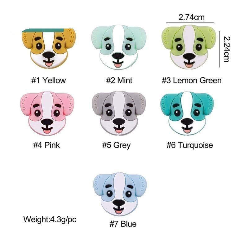 5PCS/SET Silicone Animal Beads BPA Free Baby Teething Beads Toy For Pacifier Clips New Born Silicone Rodent Tiny Rod Baby Teether For Baby Kids
