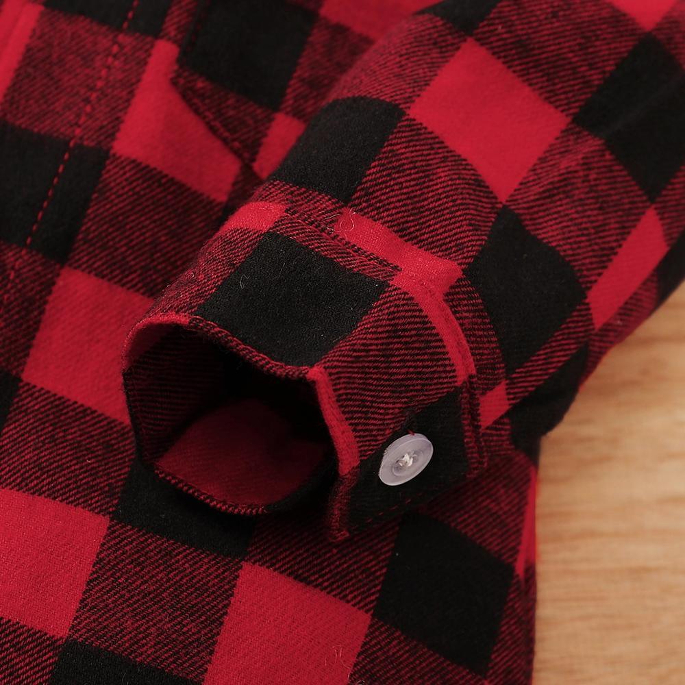 Spring Autumn Newborn Cotton Casual classic Plaid Collar Jumpsuit for Baby Boys / Girls In Elegant Retro Modern Style