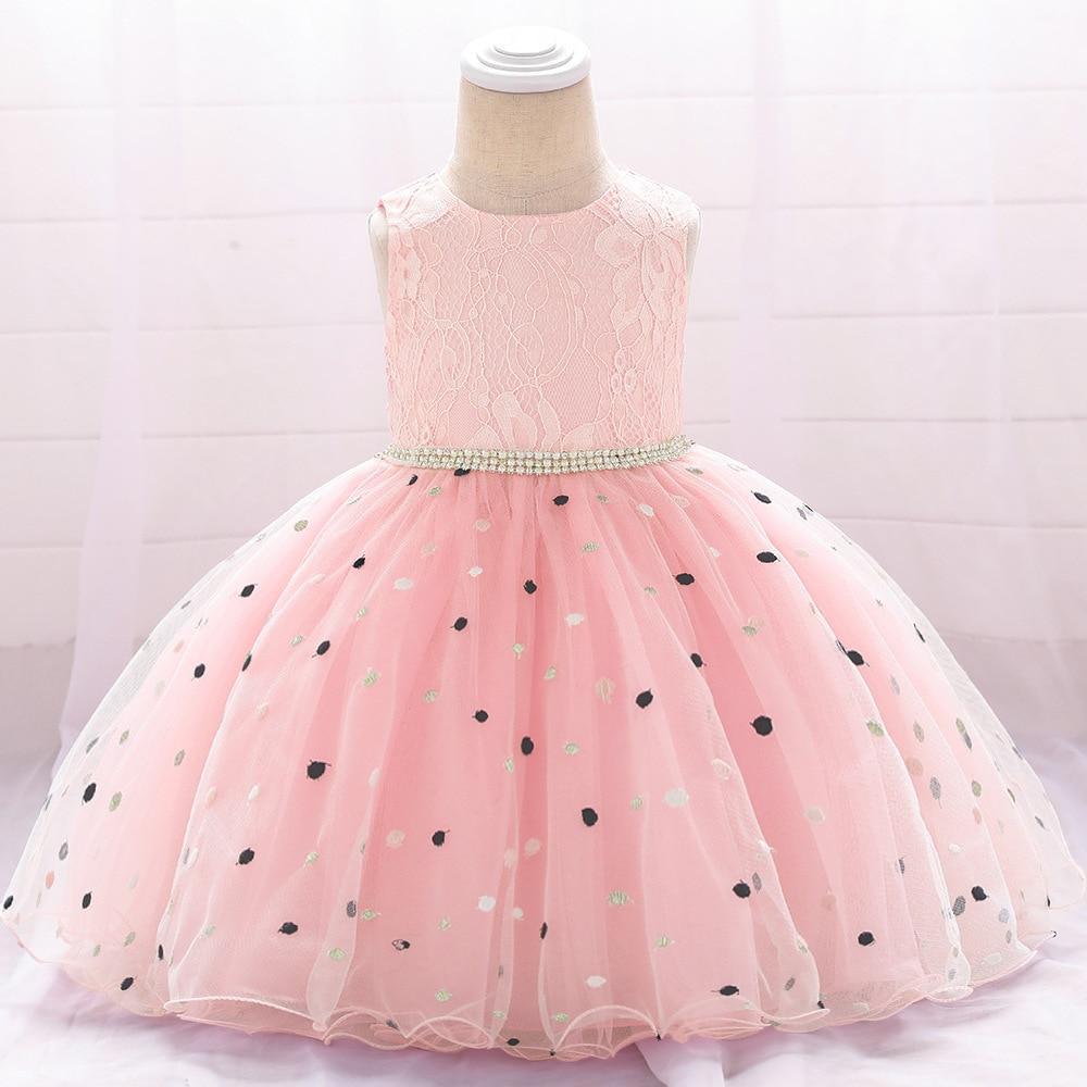 New Baby Dots Printing Princess Birthday Dress Ball Gown Clothing Unique Design Perfect Gift