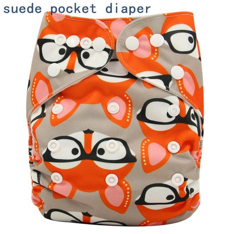 Newborn Cloth Diaper Sewed in Charcoal Bamboo Insert and Suede Pocket Diapers Waterproof Baby Nappies Design for Baby
