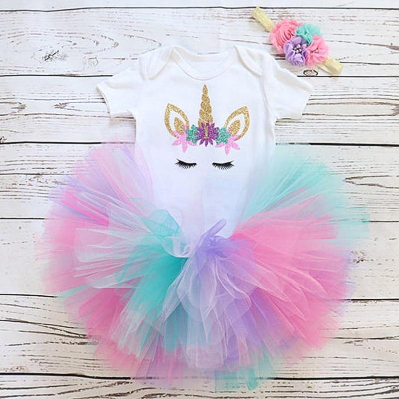 New 1st Birthday Tutu Baby Infant Christening Cake Dresses for Party Kids 1 Year Baby Girl For Birthday Party