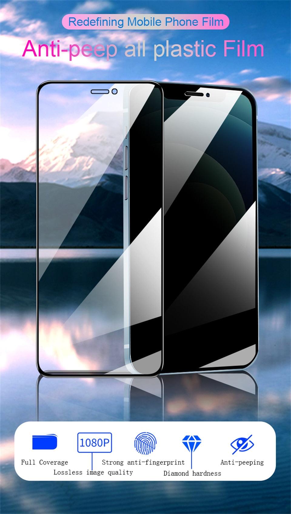 Anti Spy Ceramic Film For Iphone 13 12 11 Pro Max Mini Xr Xs Max Se 2020 8 6s 7 6 Plus Se3 Mobile Phone Screen Protector Anti-scratch, Ultra-clear Screen Protector Film For Iphone