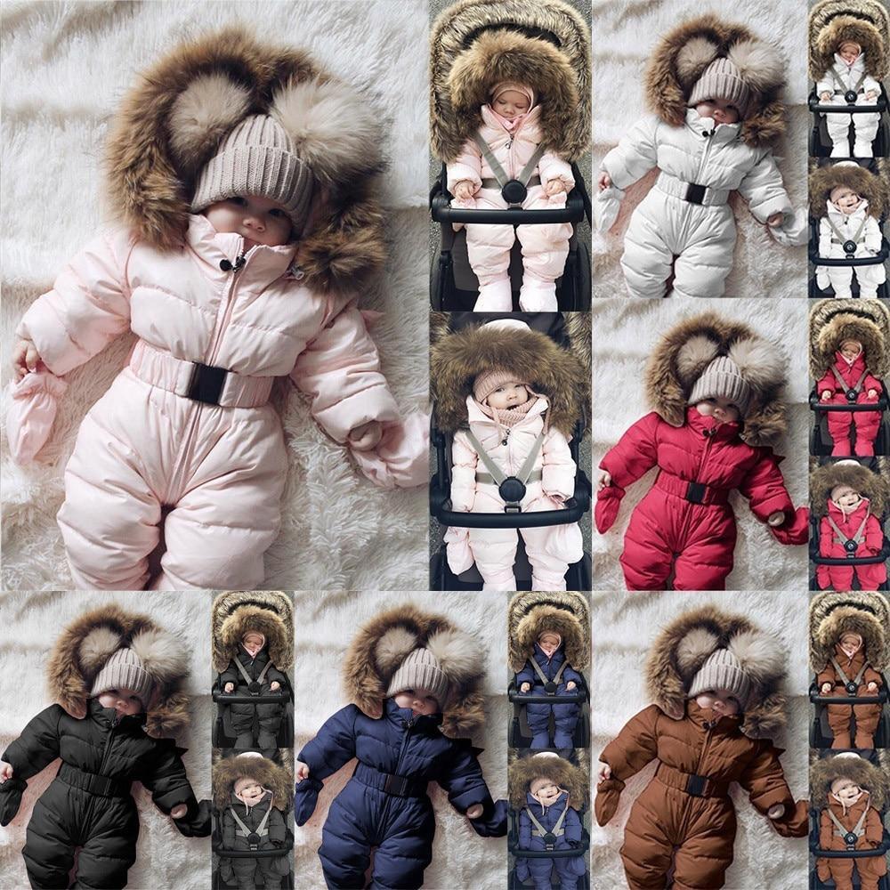Winter Clothes For Infant Baby Hooded Warm Thick Snowsuit Jumpsuit Romper for Boys and Girls Style