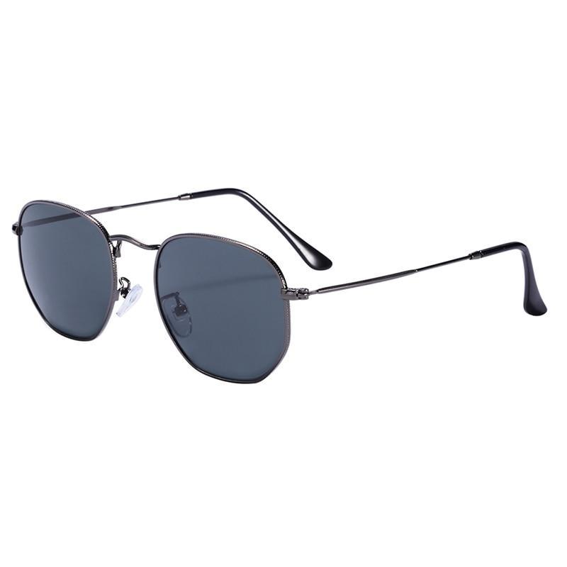 New Luxury and Elegant Reflective Universla Sunglasses for Men and Women Stainless Steel Frame Eyewear Mirror Hexagon Glasses With UV400 Protection