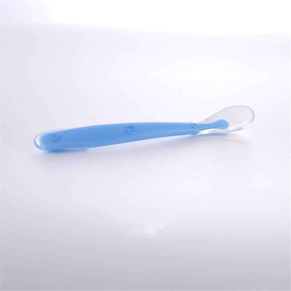 New Candy Color Baby Soft Silicone Spoons Feeding Dishes Tableware Flatware Children Food Feeding Tools