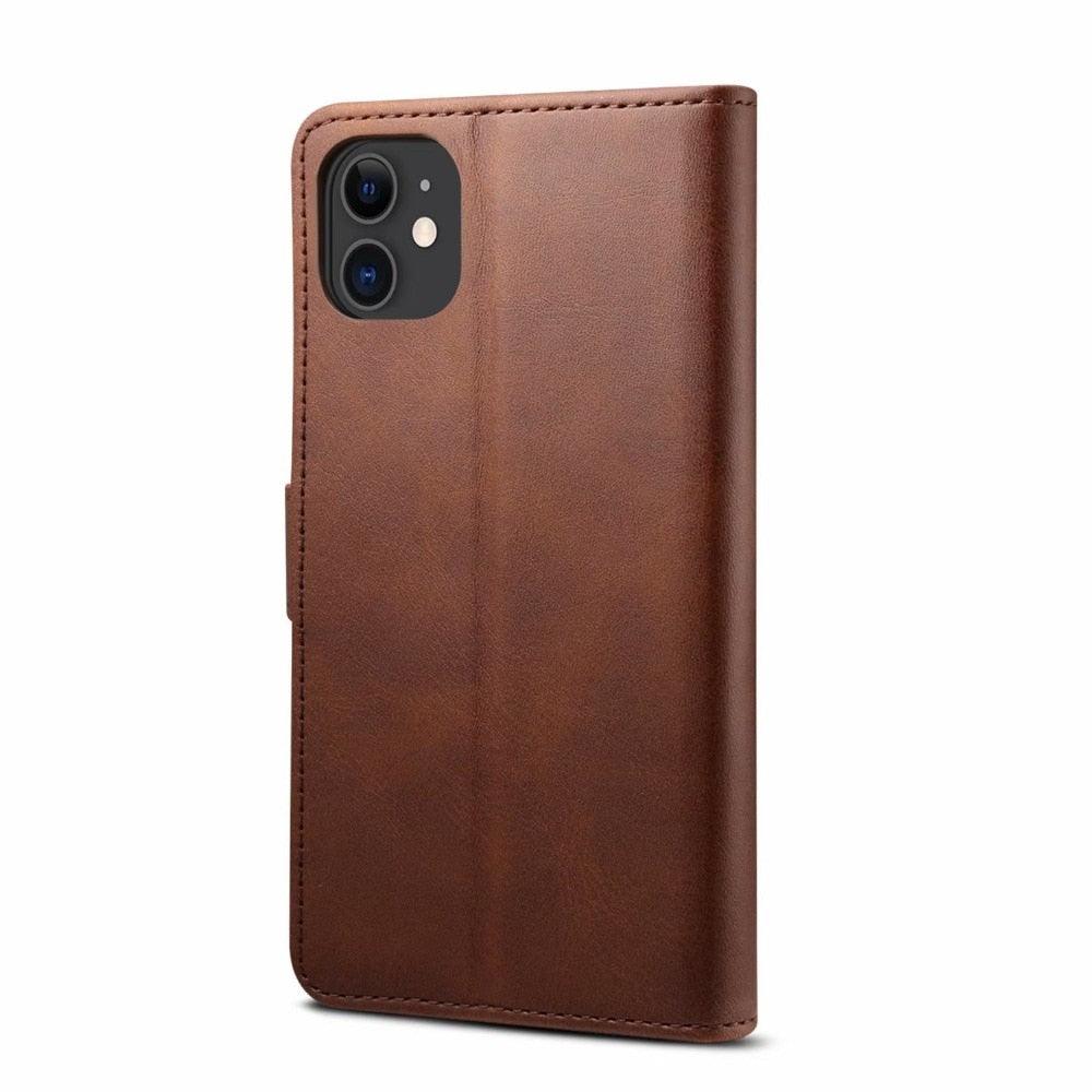 Luxury Red Leather Magnetic Flip Case For Iphone 14 12 13 11 11 Pro Max Xr Xs Max X Wallet Cover For iphone Leather Wallet Case Card Slots Kickstand Magnetic Buckle Flip Phone Cover