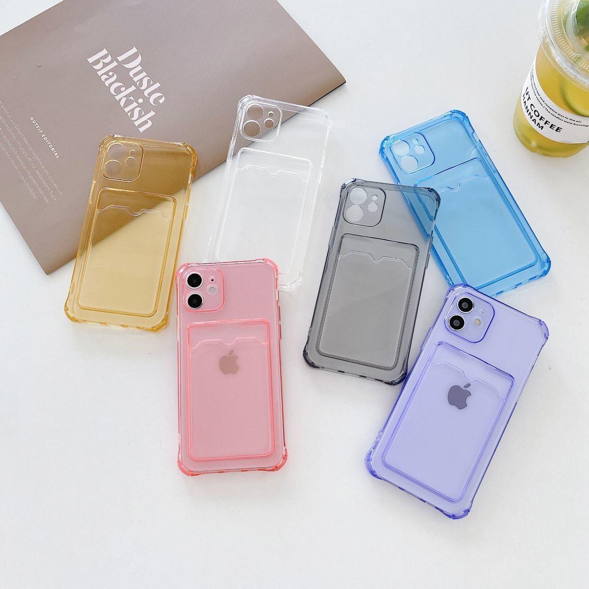Transparent Wallet Case For iPhone 14 13 12 Pro Max Mini Shockproof Cover with Card Slots Pockets Slim Fit Thin Protective Soft Shock-Absorbing Lightweight Wallet Case