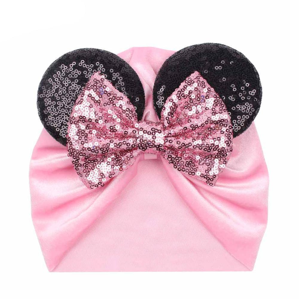 Modern Shiny Cute Dot Big Bow Baby Cap Hat For Girls Kids Flannel Beanie Autumn Winter Warm Girls Turbans
