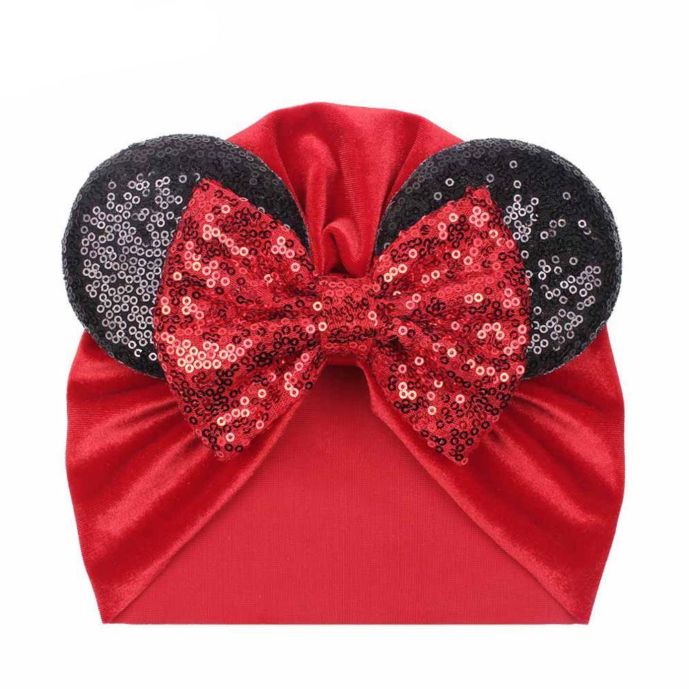 Modern Shiny Cute Dot Big Bow Baby Cap Hat For Girls Kids Flannel Beanie Autumn Winter Warm Girls Turbans