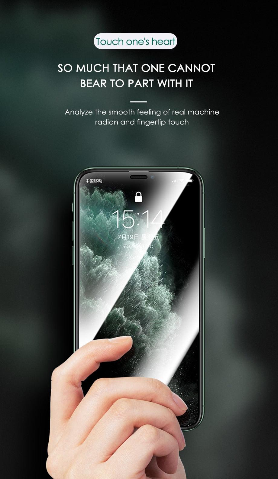 3pcs Full Cover Protective Glass On For Iphone 11 12 13 14 Pro Max Screen Protector For Iphone X Xr Xs Max 7 8 6s Plus Se Glass Full Screen Protector Edge To Edge Full Screen Coverage