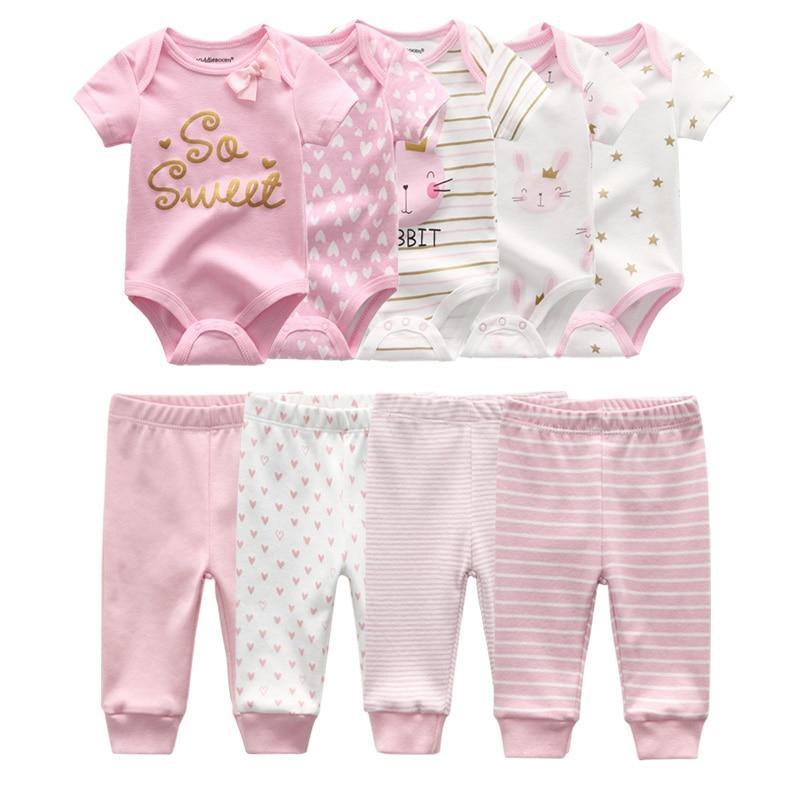 Solid Bodysuits Pants Baby Boy Clothes Clothing Sets 0-12M Unisex Newborn Baby Pajamas Romper Jumpsuit For Boys and Girls Kids