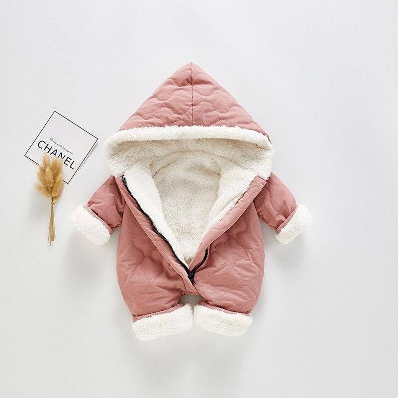 Modern Elegant Winter Children's baby Plush Thickened Cotton Jumpsuit Jacket For New Baby Boys and Girls