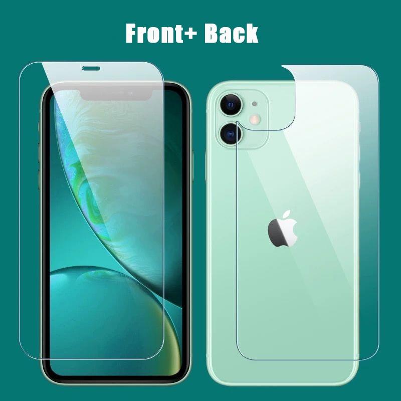 3 In 1 2PCS Front+Back+Lens Full Cover Tempered Glass Film For iPhone 12 11 Pro Max Mini Screen Protector For iPhone 13 Pro Max Glass Temper Glass Film Temper Glass Film Premium HD Clarity Anti-Fingerprint/Scratch for iPhone