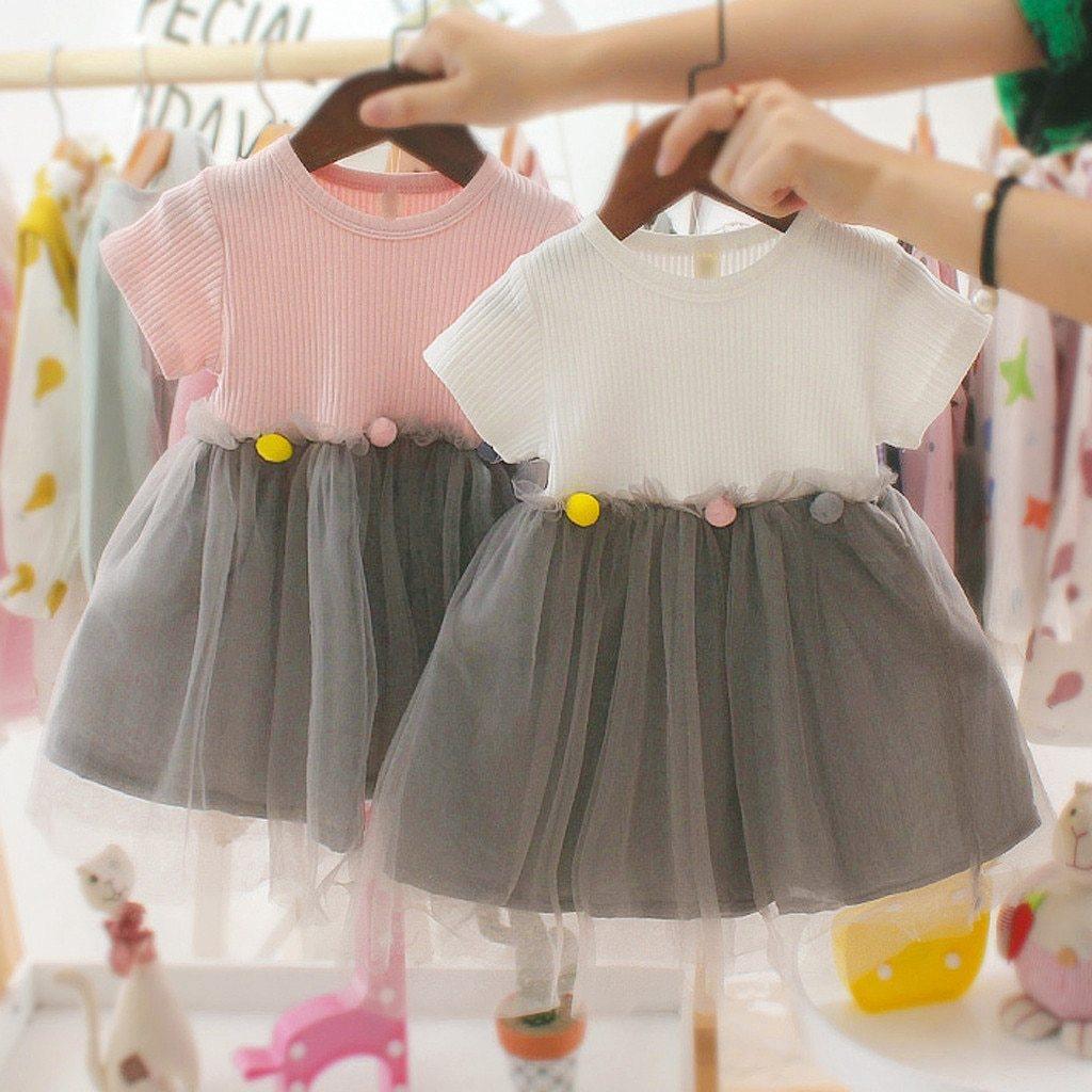 Fashion Modern New Spring Toddler Kids Baby Girls Patchwork Tulle Casual Princess Dress For Girls
