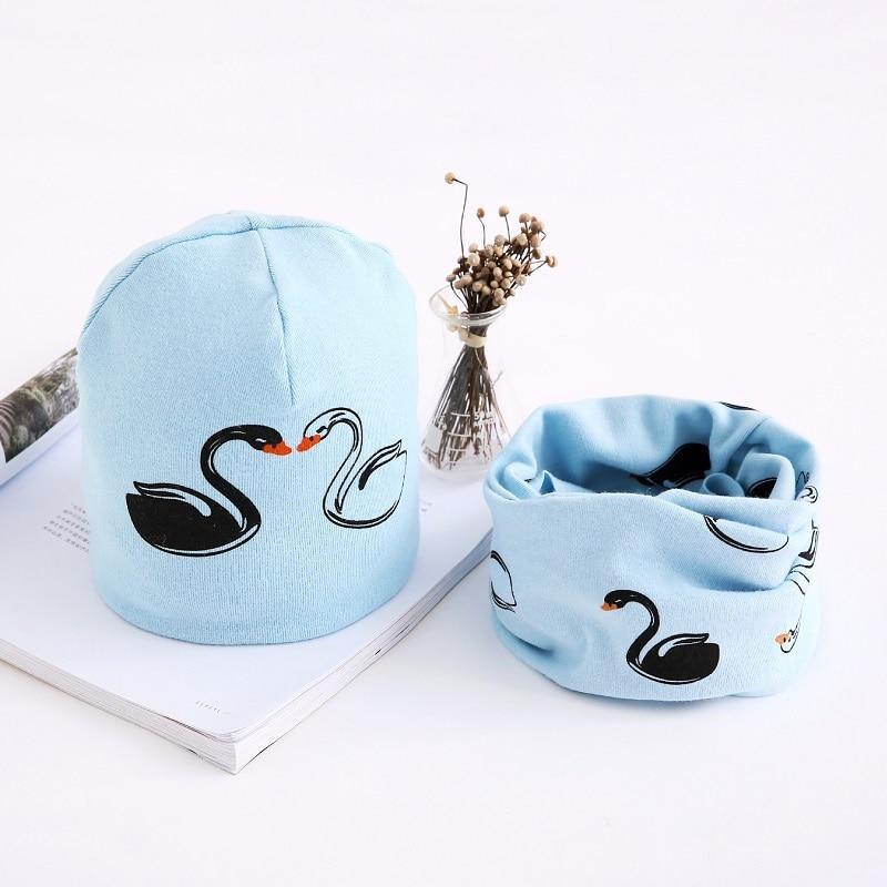 Star Print Cotton Hat And Scarf Baby Beanie Kids Caps Children's Accessories For Boys and Girls