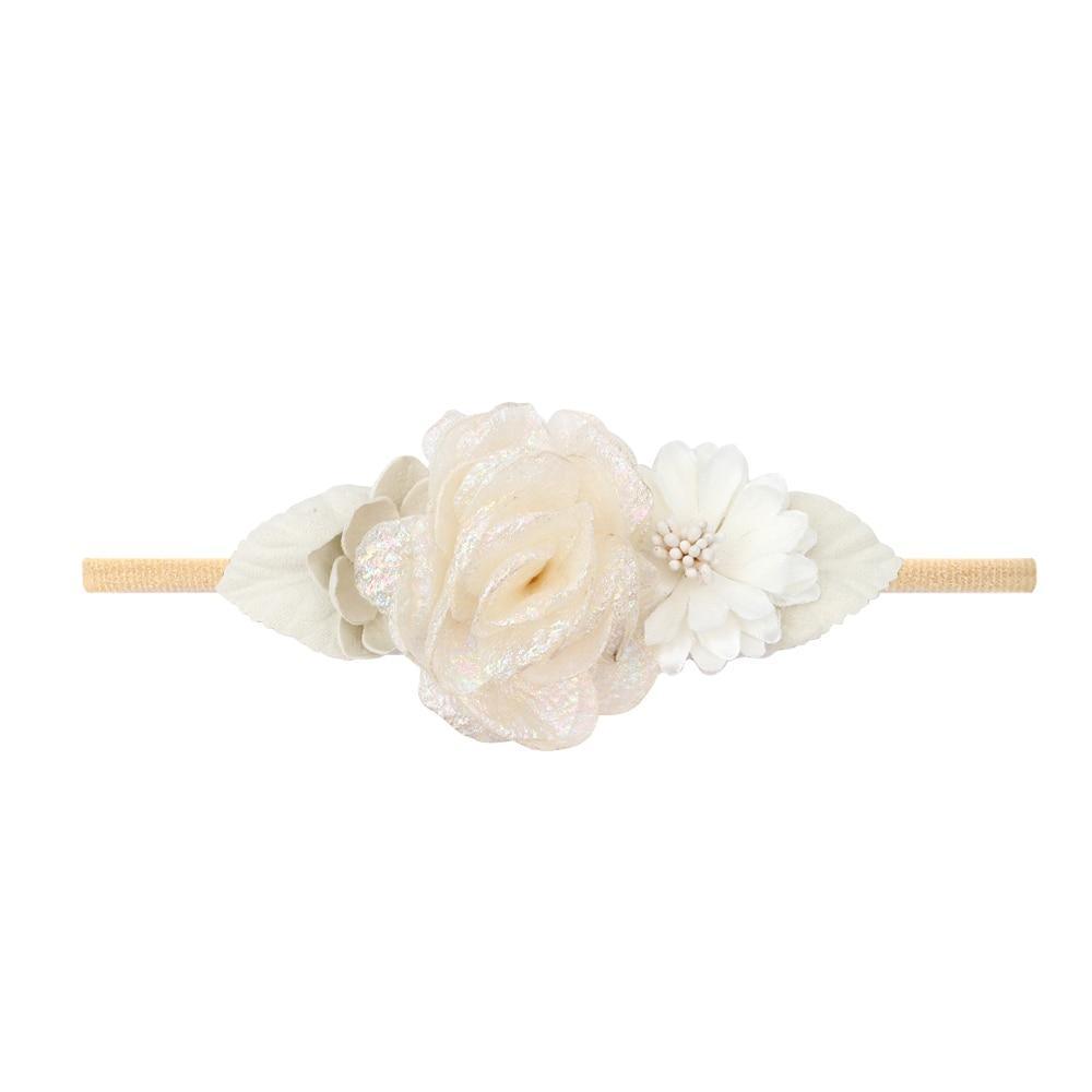 Handmade Luxury Pearl Baby Headbands Bundle Nylon Elastic Newborn Hair Accessories for Girls Kids