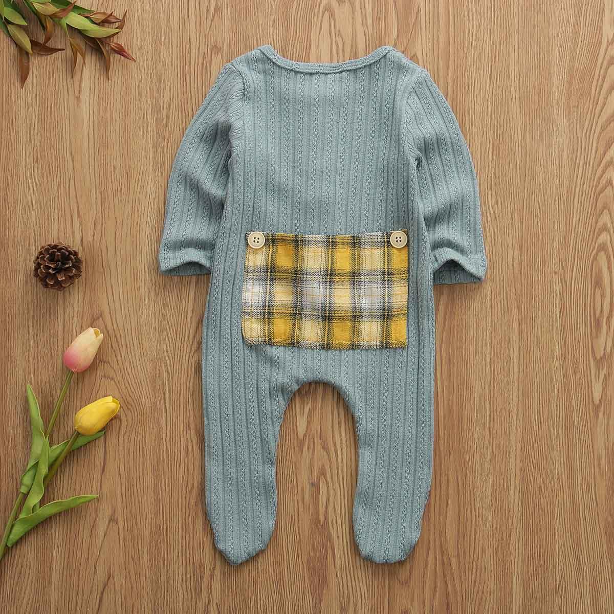 Newborn Baby Boy Girl Long Sleeve Cotton Romper Jumpsuit Playsuit One Pieces Baby Clothes 0-9M In Famous Holidays Pajamas Style