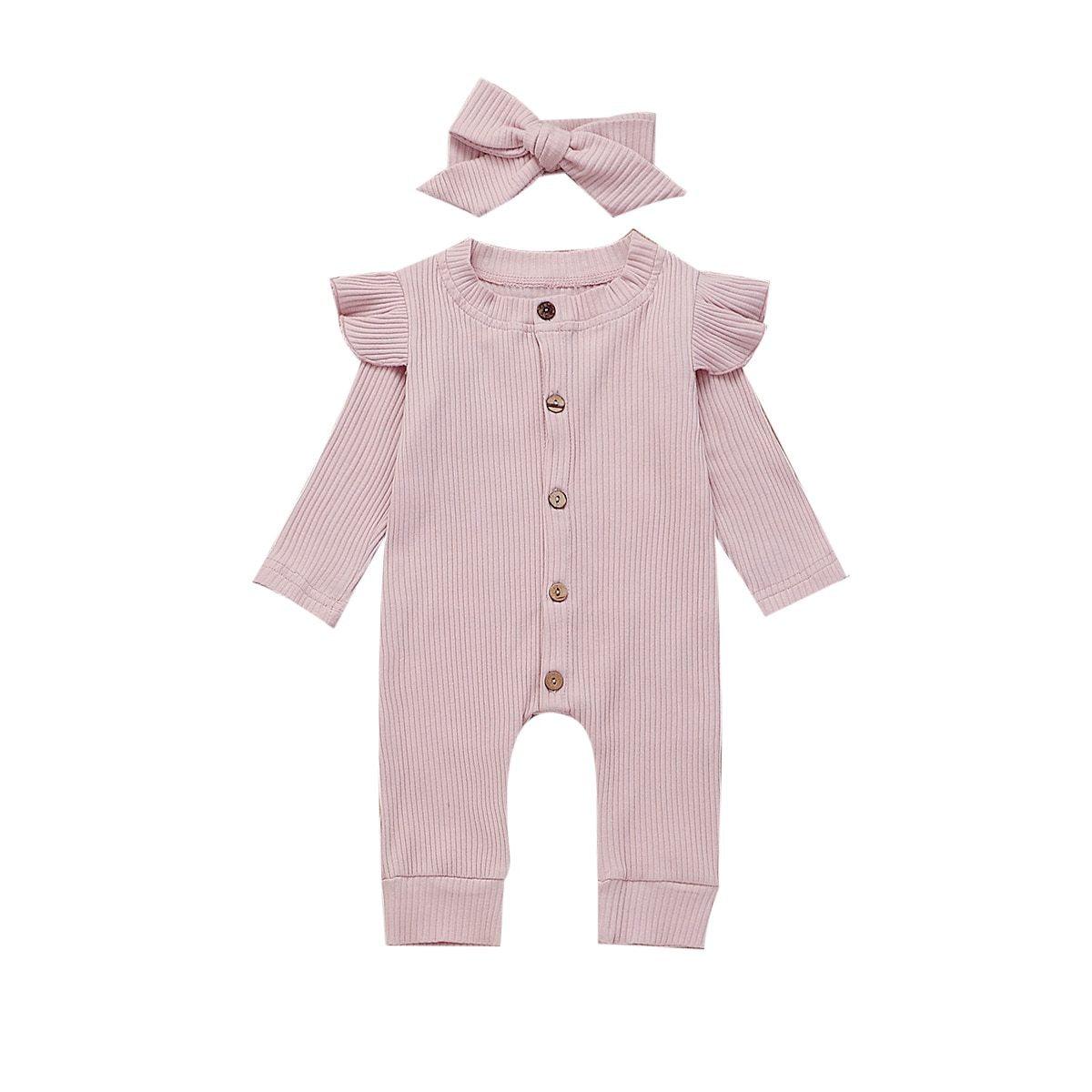Baby Girl Boy Cotton Clothes Knitted Romper Jumpsuit With Bow In Classic Style For Girls Baby