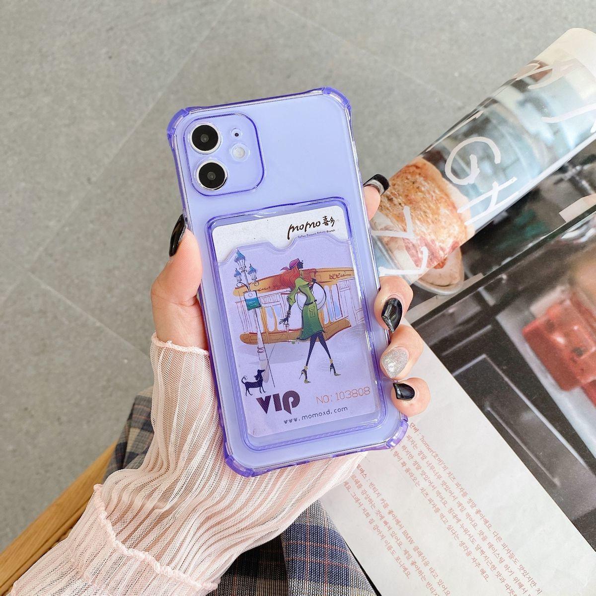 Transparent Wallet Case For iPhone 14 13 12 Pro Max Mini Shockproof Cover with Card Slots Pockets Slim Fit Thin Protective Soft Shock-Absorbing Lightweight Wallet Case