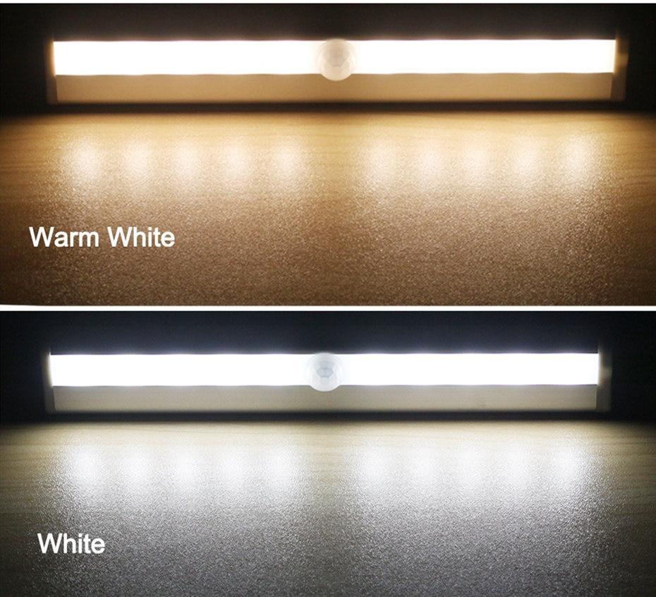 STEVVEX 6/10 LEDs PIR with Motion Sensor Light for Cupboard, Wardrobe, Bed Lamp LED Under Cabinet Night Light For Closet Stairs Kitchen and multifunctional