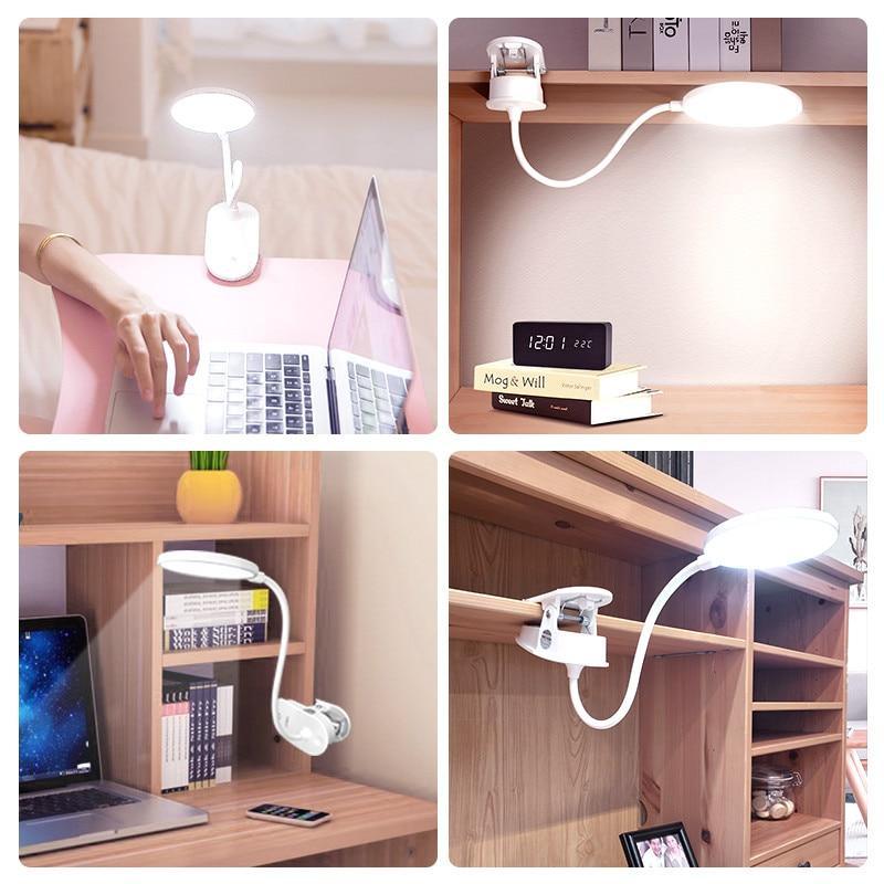 STEVVEX Clip Wireless Table Lamp For Study With 3 Modes Touch Rechargeable LED Reading Desk Lamp USB Table Light Flexo Lamps Table Reading Lamp with Clip for Desk and Bed