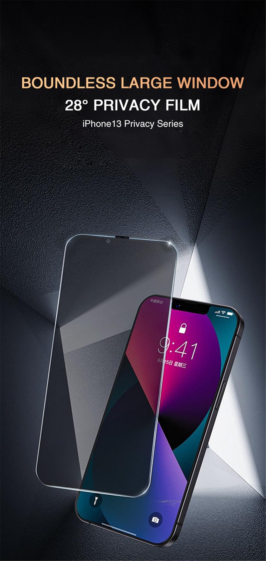 Full Cover Anti-Spy Screen Protector For iPhone 11 12 13 PRO MAX Privacy Glass For iPhone 14 Pro 8 Plus XS Max XR Tempered Glass Anti-Spy Privacy Screen Protector for iPhone