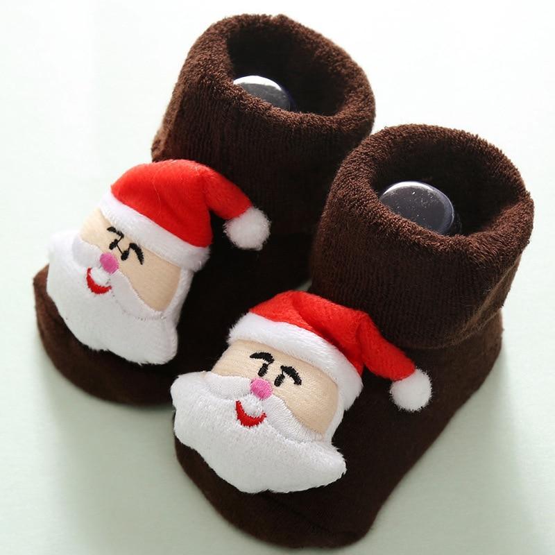 Luxury Modern Christmass Children's Socks With Doll Baby Keep Warm Elk Non-Slip Socks Newborn For Infant Toddler Kids