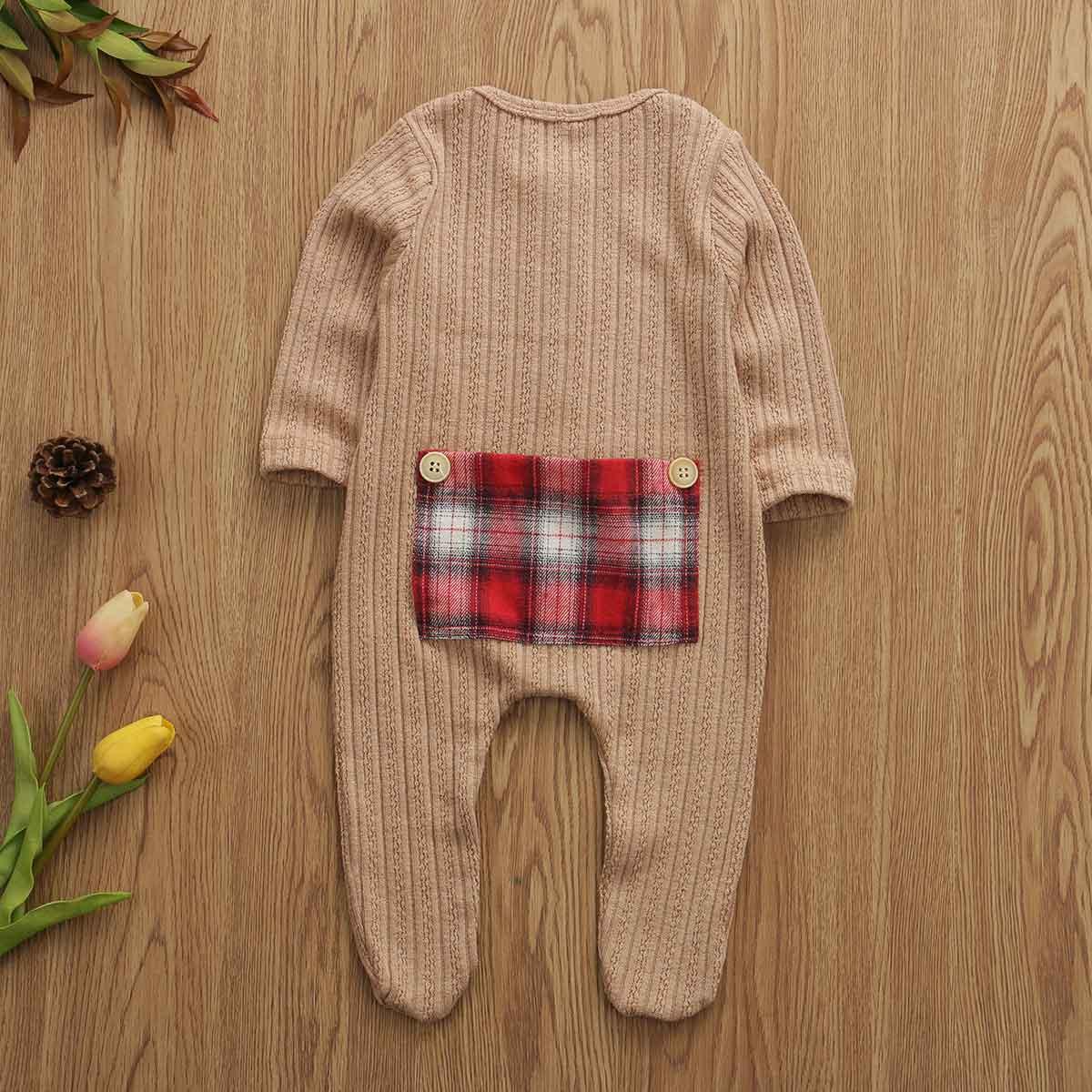 Newborn Baby Boy Girl Long Sleeve Cotton Romper Jumpsuit Playsuit One Pieces Baby Clothes 0-9M In Famous Holidays Pajamas Style
