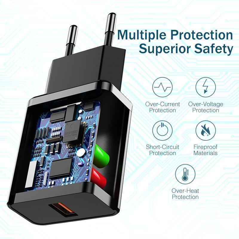 Portable 5V 3A Universal Charger USB Phone Chargers Quick Charge 3.0 Fast Charging