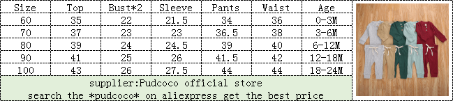 Infant Newborn Baby Spring Autumn Ribbed Solid Clothes Sets Long Sleeve Bodysuits , Elastic Pants 2PCs