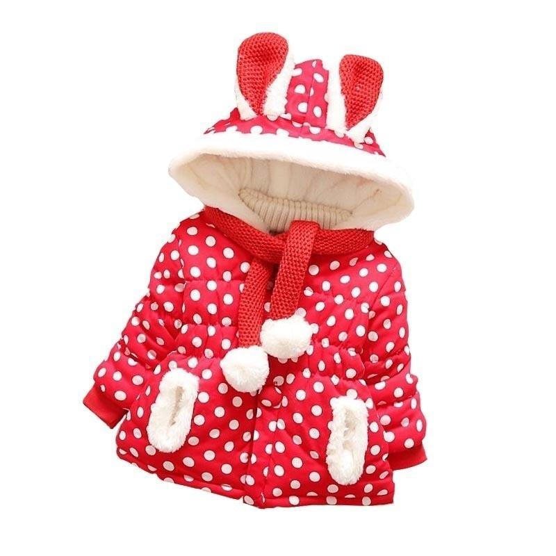 Luxury Newborn Children Plus Cute Hooded Cotton Jacket Infant Clothing for Baby Girls In Elegant Colorful Design For Winter