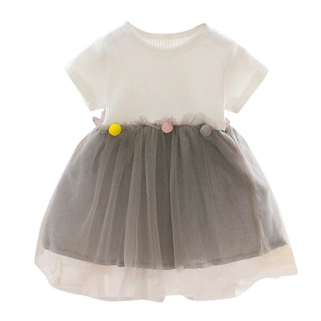 Fashion Modern New Spring Toddler Kids Baby Girls Patchwork Tulle Casual Princess Dress For Girls