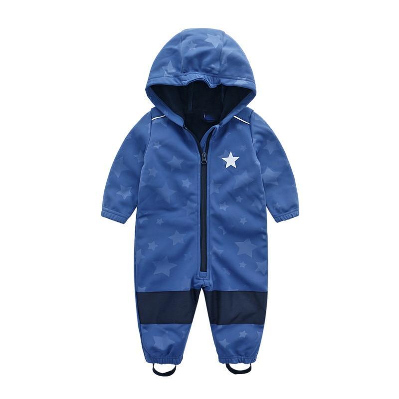 Ski suit For Children Soft Shell Outdoor Jacket Waterproof Fleece Lining Jumpsuit For Boys and Girls In Modern Colorful Design