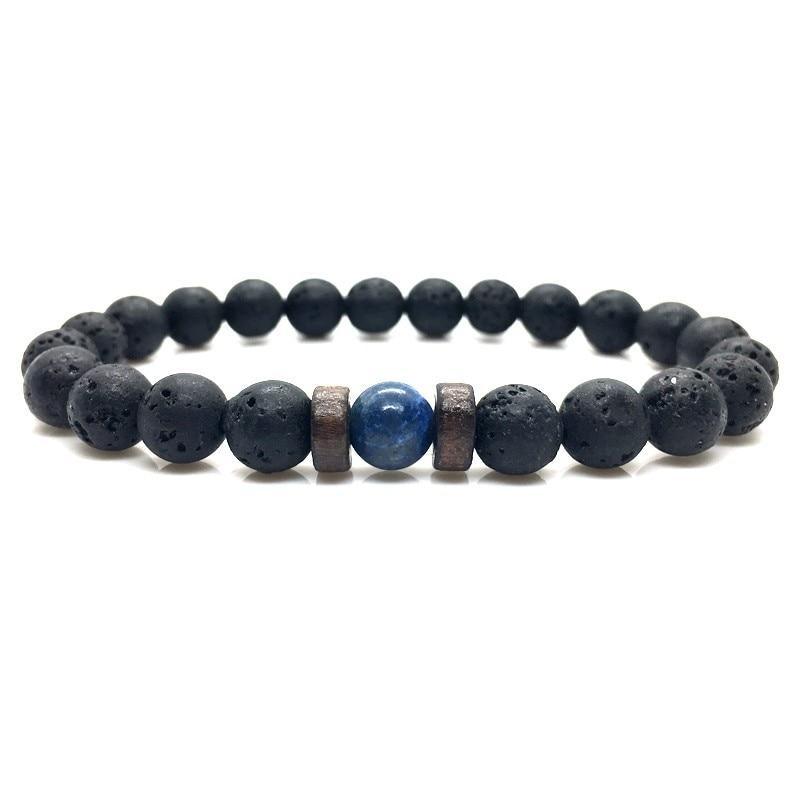 Lava Stone Men Wrist Bracelet Natural Moonstone Bead Tibetan Chakra Diffuser Bracelets For Men Jewelry Cool Gifts