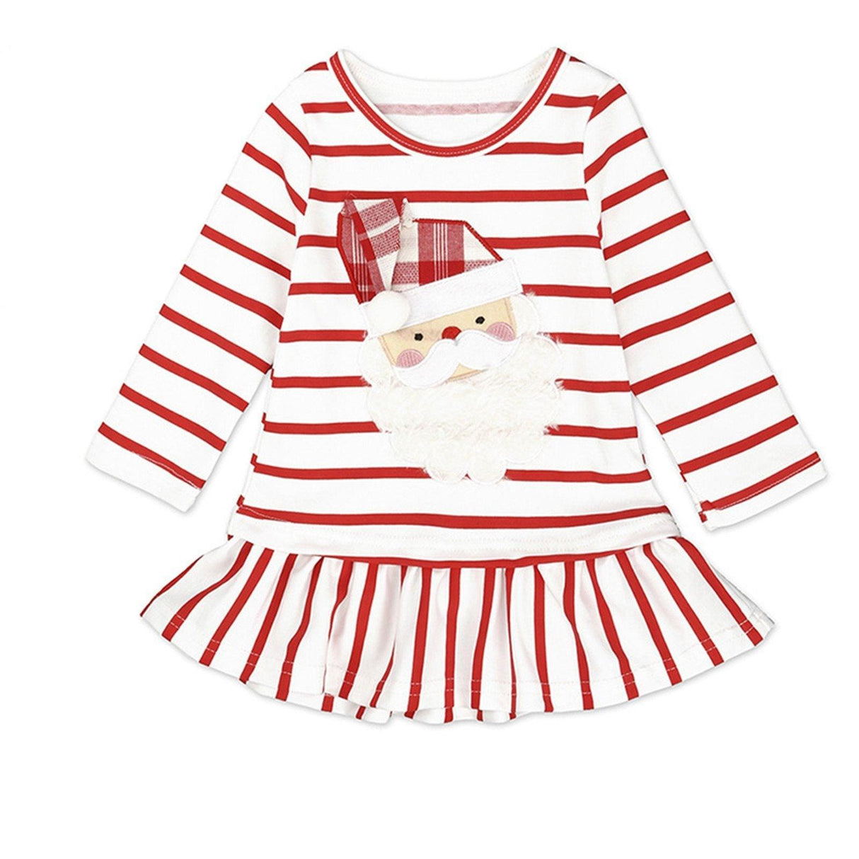Baby Girl Dress Winter Warm Clothes Toddler Long Sleeve Stripe Christmas Ruffle Dress Unique Design