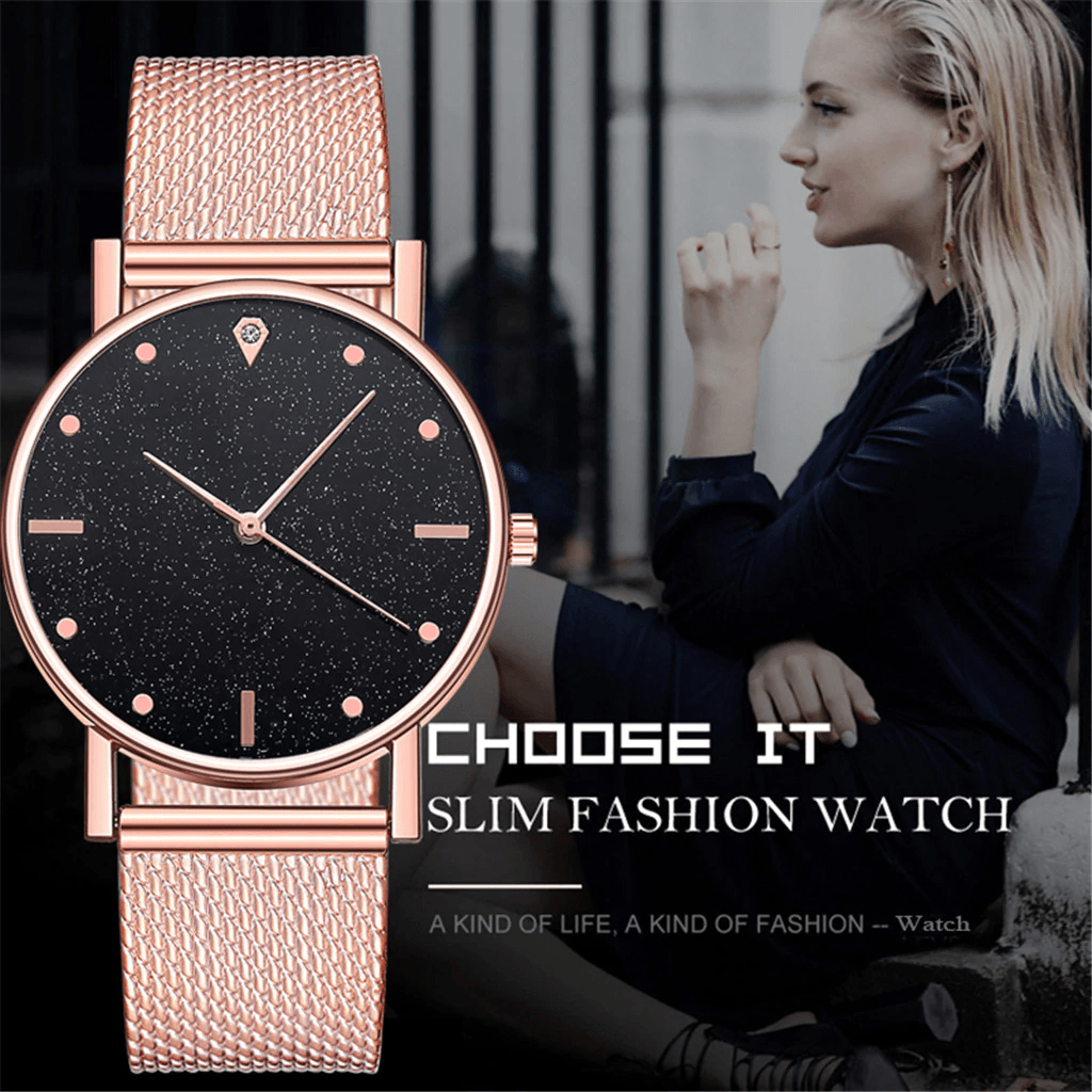 Cusual Ladies Watch Romantic Starry Sky Dial Women's Quartz Fashion Wristwatch For Women and Girls