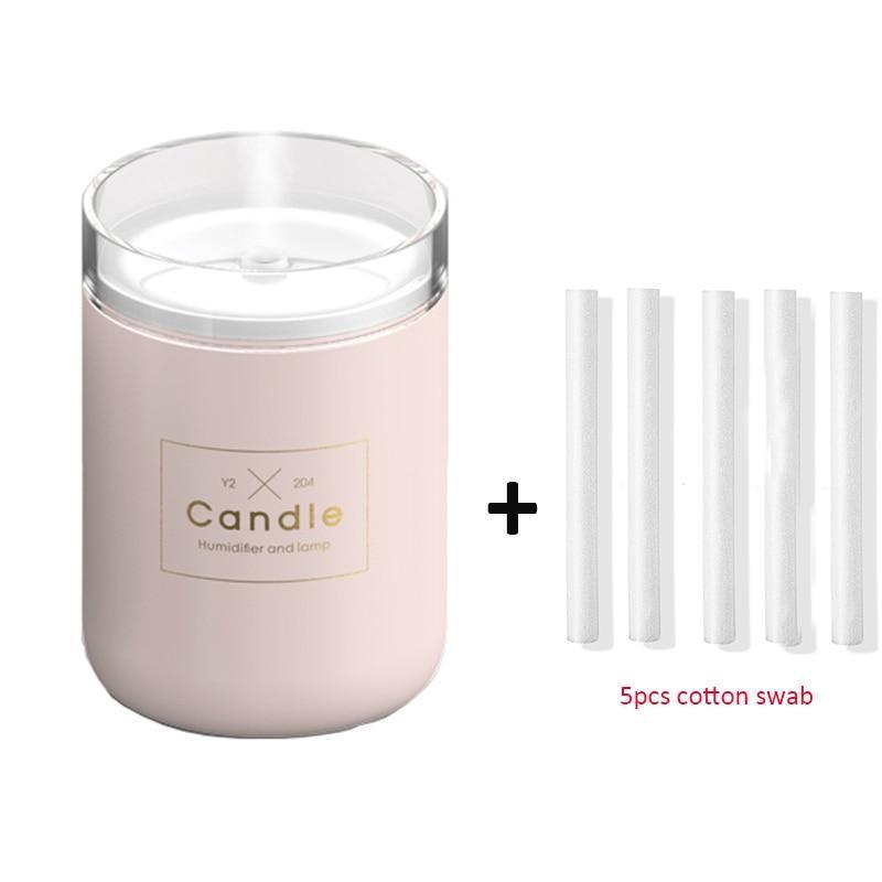 280ML Ultrasonic Air Humidifier Candle Romantic Soft Light USB Essential Oil Diffuser Car Aroma Mist Maker