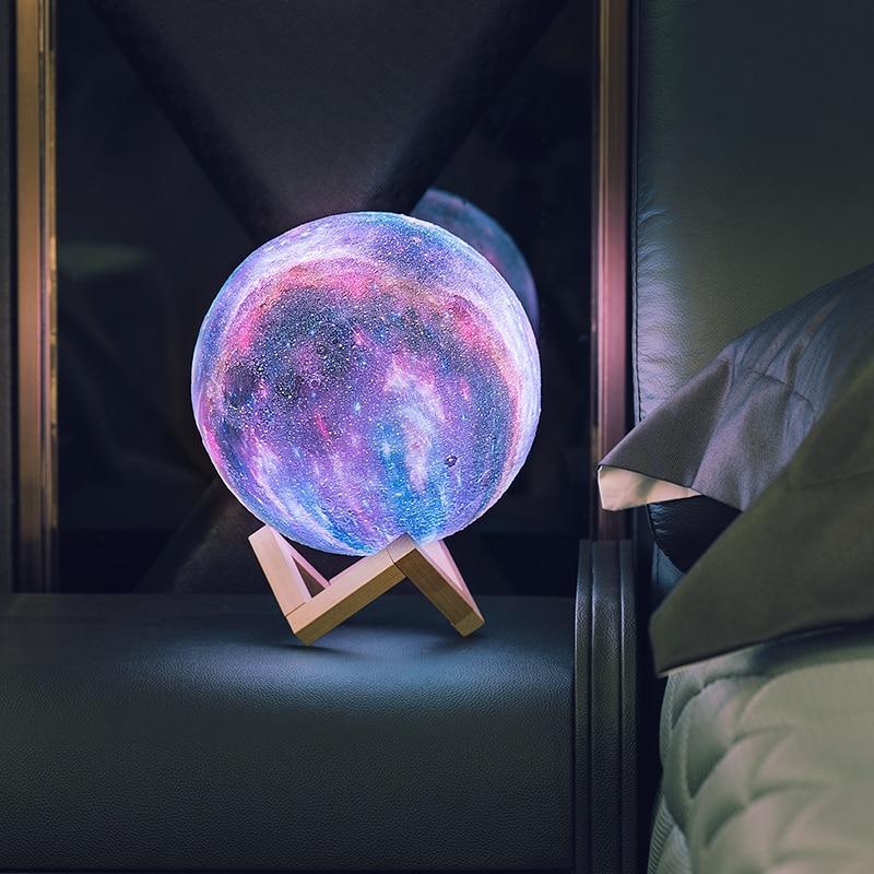 STEVVEX New3D Print Star Moon Colorful Lamp With Change Touch Option Home Decor Creative Gift Usb Led Night Light Galaxy Lamp Birthday Gift Lamp