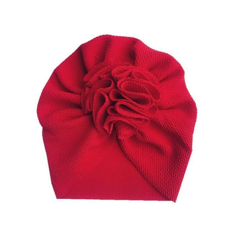 Handamde Elegant Baby Hats for Girls Big Bow Turban Hat Newborn Baby Beanie Cap Solid Color Style