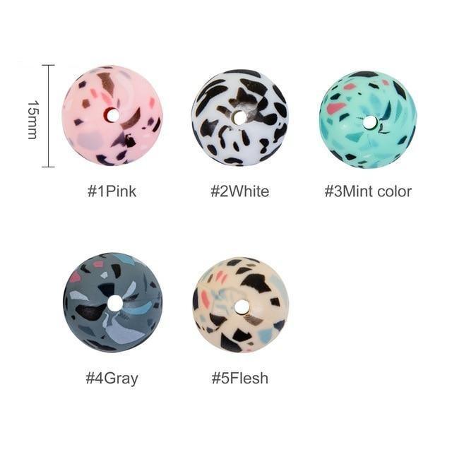 5PCS/SET Silicone Animal Beads BPA Free Baby Teething Beads Toy For Pacifier Clips New Born Silicone Rodent Tiny Rod Baby Teether For Baby Kids