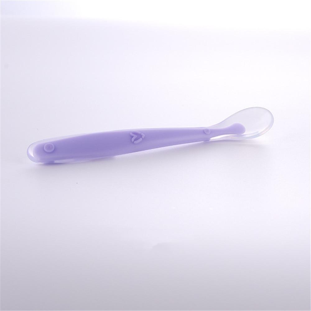 New Candy Color Baby Soft Silicone Spoons Feeding Dishes Tableware Flatware Children Food Feeding Tools