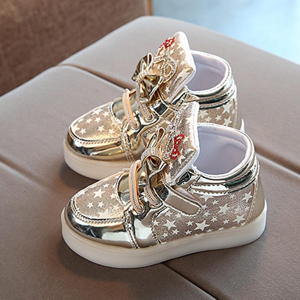 Modern Trend NEW Fashion Style Baby Fashion Sneakers For Children Girls Star Luminous Child Casual Colorful Light LED Shoes Sneakers
