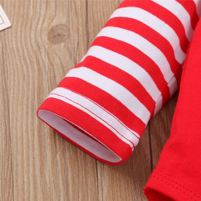 3PCS Romper Jumpsuits+Striped Pant Christmas Clothes Set Kids for Infant Boys/Girls In Christmas Printed Design